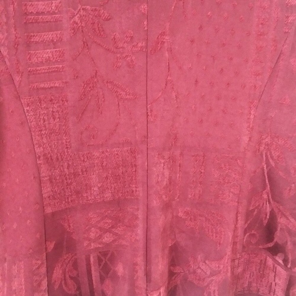 Vintage 90s DressBarn Patchwork-Look Textured Jacket, Burgundy/Maroon Red, Large - Picture 7 of 9